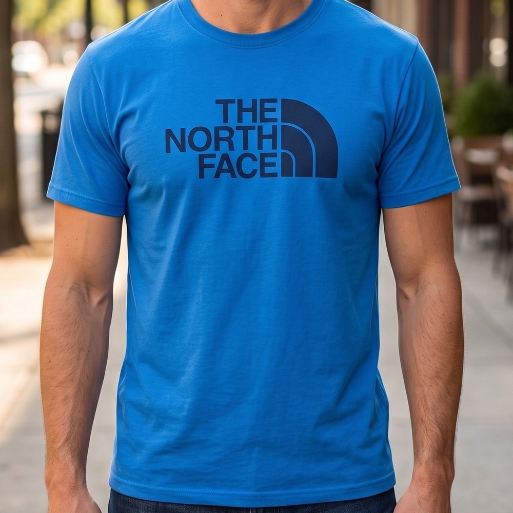 The North Face Mens Blue Classic Fit Short Sleeve Graphic Logo T-Shirt XL